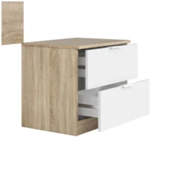 Tête De Lit 100 Cm + Chevet Blanc/Chêne Clair - HOUHOU -Sominova Soldes Boutique tete de lit et pont de lit 20002949