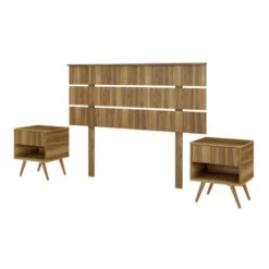 Tête De Lit 160 Cm + 2 Tables De Chevets Bois - KEFALI 11 Tête De Lit 160 Cm + 2 Tables De Chevets Bois - KEFALI -Sominova Soldes Boutique tete de lit et pont de lit 20002983