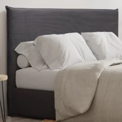 Tête De Lit 180 Cm - Velours Côtelé - Gris Anthracite - AMBRILIA -Sominova Soldes Boutique tete de lit et pont de lit 20021309