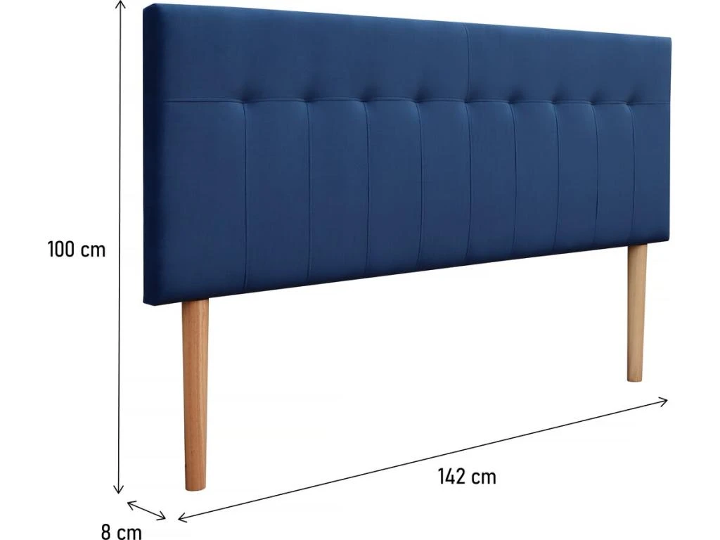 Tête De Lit Capitonnée En Velours "Lya" - 140 X 100 Cm -Bleu Foncé 5 Tête De Lit Capitonnée En Velours "Lya" - 140 X 100 Cm -Bleu Foncé – Image 3
