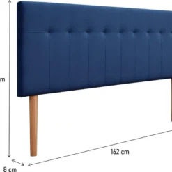 Tête De Lit Capitonnée En Velours "Lya" - 160 X 100 Cm - Bleu Foncé -Sominova Soldes Boutique tete de lit et pont de lit 20905591