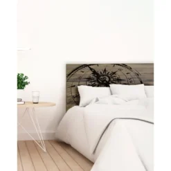 Tête De Lit En Bois Chêne Foncé 'Boussole' 160x80cm 11 Tête De Lit En Bois Chêne Foncé 'Boussole' 160x80cm -Sominova Soldes Boutique tete de lit et pont de lit 20928245