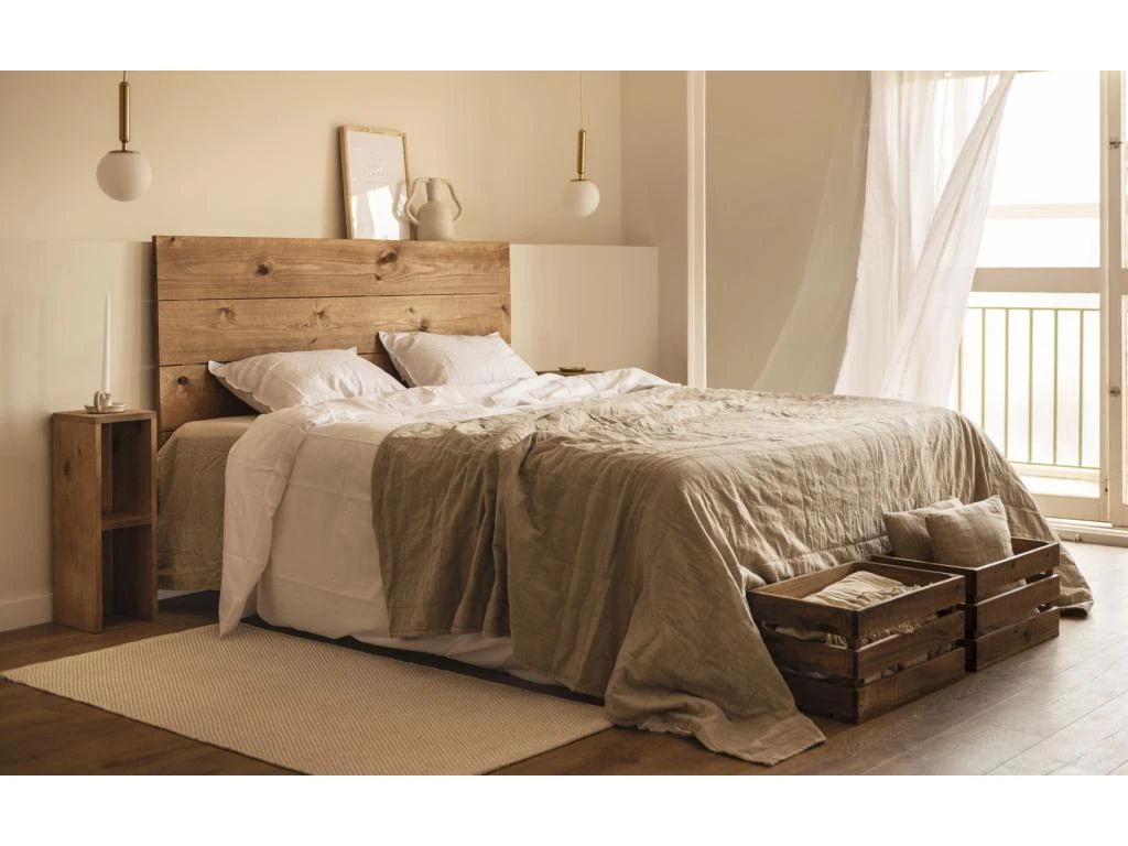 Tête De Lit En Bois Flandes Chêne Foncé 200x80cm 5 Tête De Lit En Bois Flandes Chêne Foncé 200x80cm – Image 3