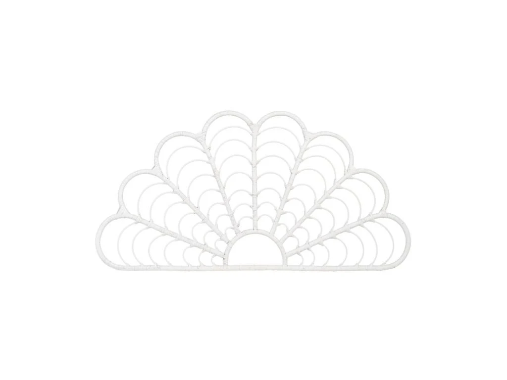 Tête De Lit 160 Cm Rotin/Blanc- ALMINIA 3 Tête De Lit 160 Cm Rotin/Blanc- ALMINIA