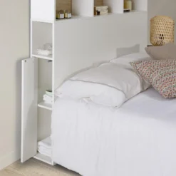 Tête De Lit Zeus 145 Cm Blanc, 2 Portes 9 Trous -Sominova Soldes Boutique tete de lit et pont de lit 20981723
