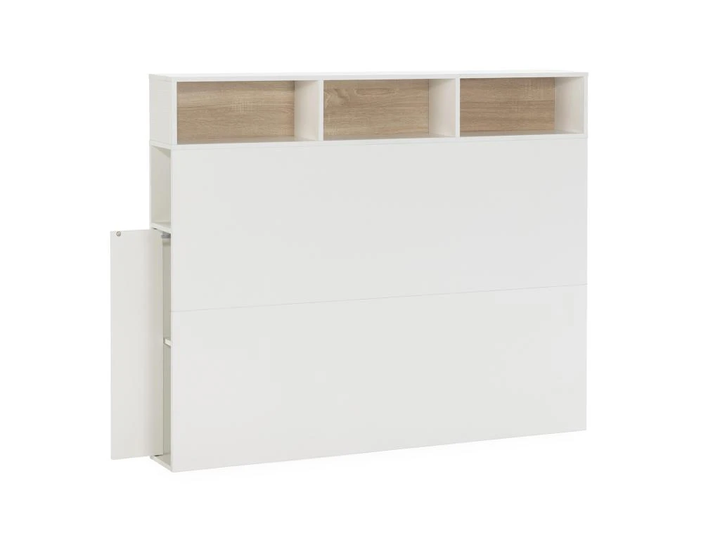 Tête De Lit Zeus 95 Cm Blanc, 2 Portes 9 Trous 5 Tête De Lit Zeus 95 Cm Blanc, 2 Portes 9 Trous – Image 3