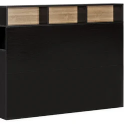 Tête De Lit Zeus 165 Cm Noirs, 2 Portes 9 Trous