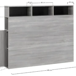 Tête De Lit Zeus 145 Cm Noirs, 2 Portes 9 Trous -Sominova Soldes Boutique tete de lit et pont de lit 22156915