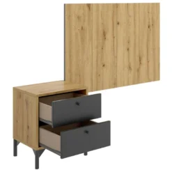 Tête De Lit Dbissec, Tête De Lit Pour Chambre Simple, Tête De Lit Pour Lit Simple Avec 1 Table De Chevet, 99x3h61 Cm, Chêne Et Anthracite Et Anthracite 10 Tête De Lit Dbissec, Tête De Lit Pour Chambre Simple, Tête De Lit Pour Lit Simple Avec 1 Table De Chevet, 99x3h61 Cm, Chêne Et Anthracite Et Anthracite -Sominova Soldes Boutique tete de lit et pont de lit 22872569