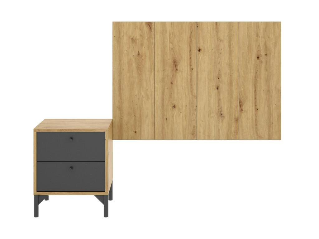 Tête De Lit Dbissec, Tête De Lit Pour Chambre Simple, Tête De Lit Pour Lit Simple Avec 1 Table De Chevet, 99x3h61 Cm, Chêne Et Anthracite Et Anthracite 7 Tête De Lit Dbissec, Tête De Lit Pour Chambre Simple, Tête De Lit Pour Lit Simple Avec 1 Table De Chevet, 99x3h61 Cm, Chêne Et Anthracite Et Anthracite – Image 5