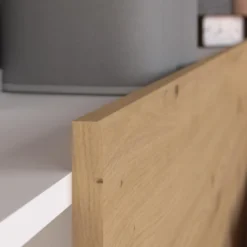 Tête De Lit Avec Rangements 160cm - Coloris : Naturel Et Blanc - FERDI -Sominova Soldes Boutique tete de lit et pont de lit 3652279