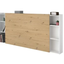 Tête De Lit Avec Rangements 160cm - Coloris : Naturel Et Blanc - FERDI -Sominova Soldes Boutique tete de lit et pont de lit 3652301