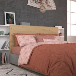 Tête De Lit Avec Rangements 160cm - Coloris : Naturel Et Blanc - FERDI