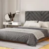 Tête De Lit 150 Cm - Velours - Gris - SUKIALI -Sominova Soldes Boutique tete de lit et pont de lit 492621