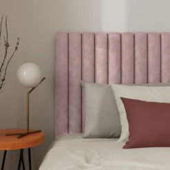 Tête De Lit Coutures Verticales - 150 Cm -Tissu - Rose - SARAH -Sominova Soldes Boutique tete de lit et pont de lit 505565