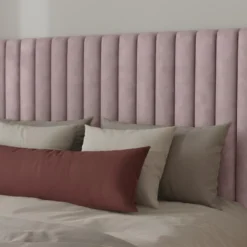 Tête De Lit Coutures Verticales - 150 Cm -Tissu - Rose - SARAH -Sominova Soldes Boutique tete de lit et pont de lit 505573