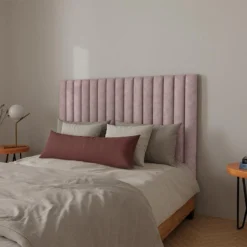 Tête De Lit Coutures Verticales - 170 Cm - Tissu - Rose - SARAH