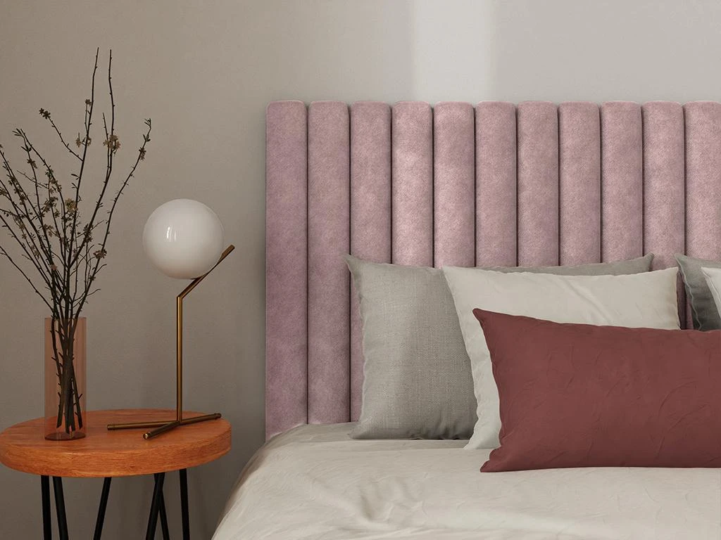 Tête De Lit Coutures Verticales - 170 Cm - Tissu - Rose - SARAH 6 Tête De Lit Coutures Verticales - 170 Cm - Tissu - Rose - SARAH – Image 4