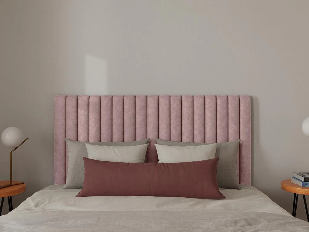 Tête De Lit Coutures Verticales - 170 Cm - Tissu - Rose - SARAH 5 Tête De Lit Coutures Verticales - 170 Cm - Tissu - Rose - SARAH – Image 3