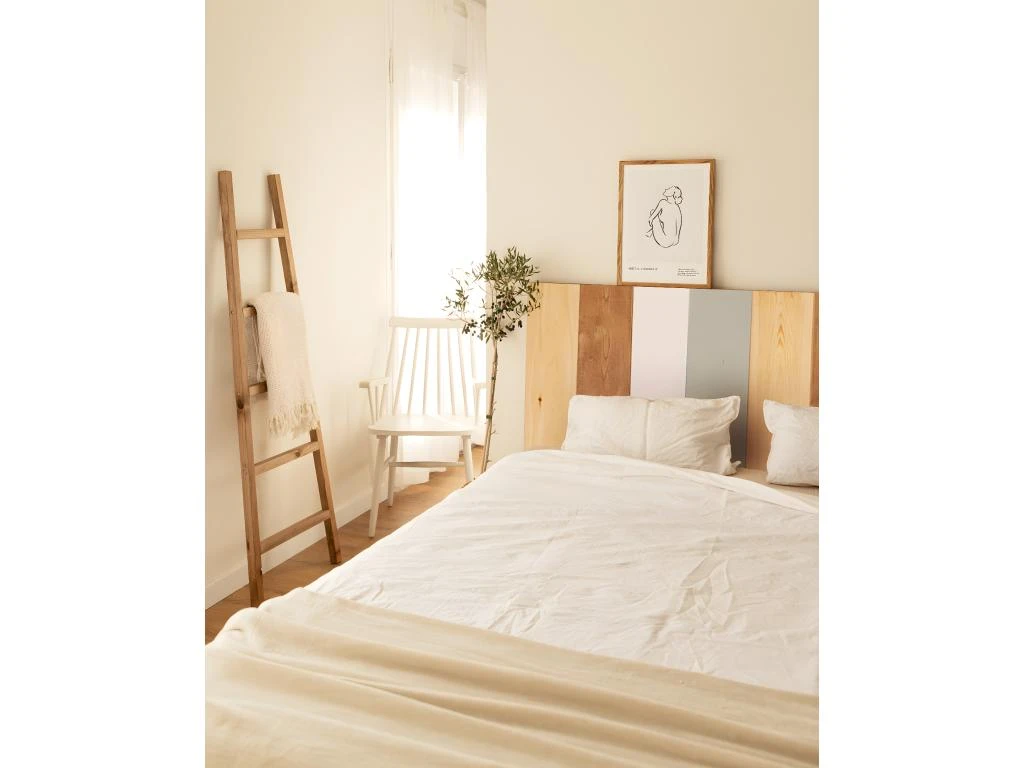 Tête De Lit En Bois Combiné Bleu-vert 140x80cm 4 Tête De Lit En Bois Combiné Bleu-vert 140x80cm – Image 2