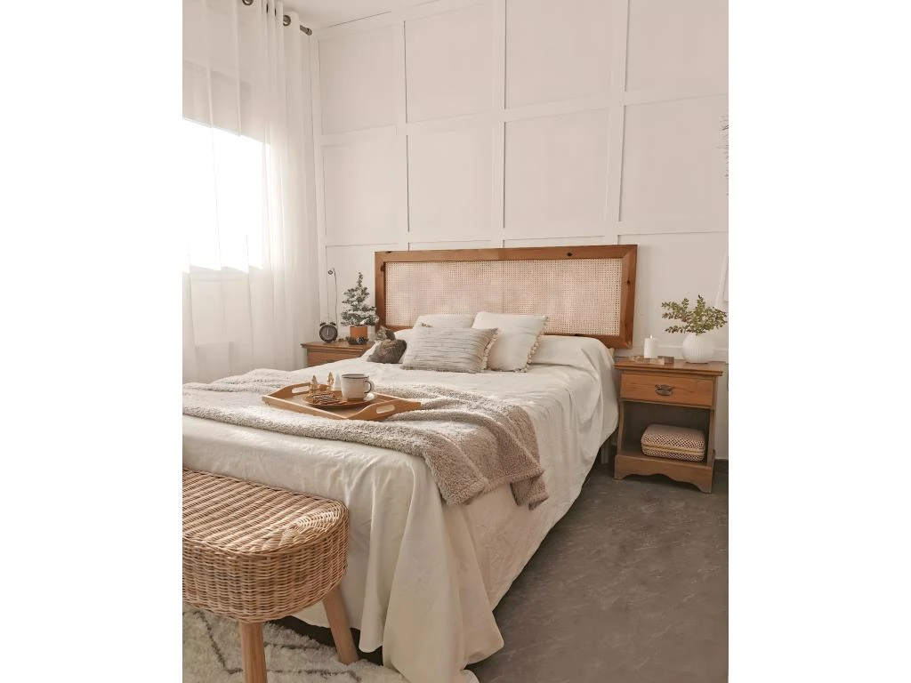 Tête De Lit Ellen Cannage Chêne Foncé 160x60cm 4 Tête De Lit Ellen Cannage Chêne Foncé 160x60cm – Image 2