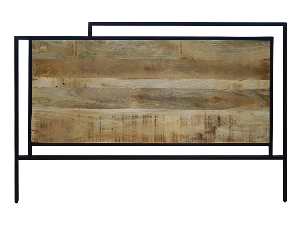 Tête De Lit Design 160 Cm Métal Et Bois De Manguier - Naturel 3 Tête De Lit Design 160 Cm Métal Et Bois De Manguier - Naturel