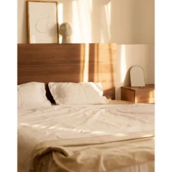 Tête De Lit En Bois Chêne Foncé 200x80cm -Sominova Soldes Boutique tete de lit et pont de lit 8830027