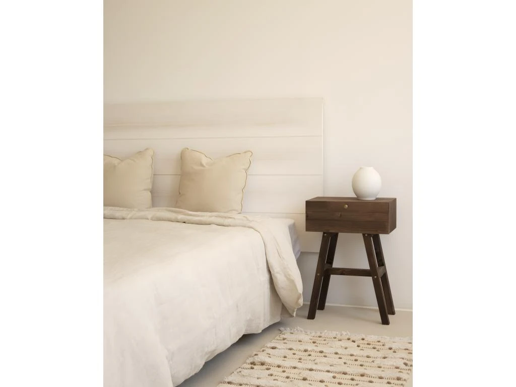 Tête De Lit En Bois Blanche Décapé 180x80cm 4 Tête De Lit En Bois Blanche Décapé 180x80cm – Image 2