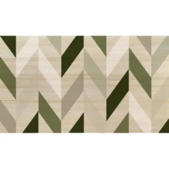 Tête De Lit Naturelle 'Geometric Zig-Zag Vert' 160x80cm