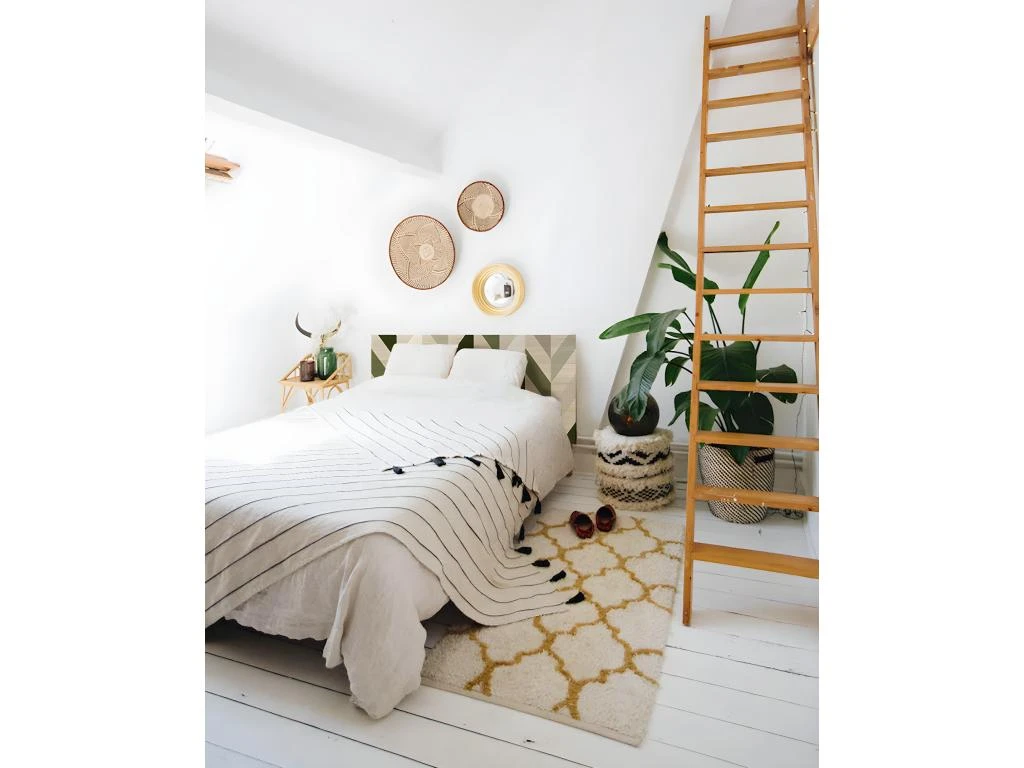 Tête De Lit Naturelle 'Geometric Zig-Zag Vert' 160x80cm 4 Tête De Lit Naturelle 'Geometric Zig-Zag Vert' 160x80cm – Image 2