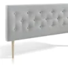 Tête De Lit Oslo 140x100 Cm, Capitonnée Tissu Grey