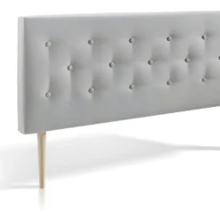 Tête De Lit Oslo 140x100 Cm, Capitonnée Tissu Grey