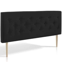 Tête De Lit Oslo 140x100 Cm, Capitonnée Tissu Anthracite, Épaisseur De 8 Cm