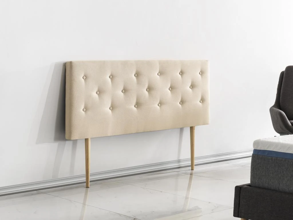 Tête De Lit 160x100 Cm, Capitonnée Tissu Beige, Epaisseur 8 Cm 6 Tête De Lit 160x100 Cm, Capitonnée Tissu Beige, Epaisseur 8 Cm – Image 4