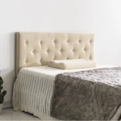 Tête De Lit 140x100 Cm, Capitonnée Tissu Beige, Epaisseur 8 Cm -Sominova Soldes Boutique tete de lit et pont de lit 9228749
