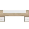 Tête De Lit En Mélamine Avec 2 Chevets Coloris Chêne Canadian Blanc Artik - Hauteur 95 X Longueur 247 Cm X Profondeur 38 Cm -Sominova Soldes Boutique tete de lit et pont de lit 9406101