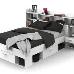 Environnement De Lit Coloris Blanc Mat - 221,8 X 108,5 X 37,6 Cm -Sominova Soldes Boutique tete de lit et pont de lit 9406537