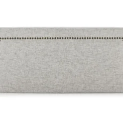 Tête De Lit Tapissée Leonor 140x60 Cm Gris, Clous En Marron -Sominova Soldes Boutique tete de lit et pont de lit 9406733