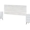 Tête De Lit + 2 Tables De Chevet Coloris Blanc Artic / Blanc Poli - Hauteur 101 X Longueur 240 X Profondeur 33,5 Cm -Sominova Soldes Boutique tete de lit et pont de lit 9864365