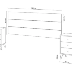 Tête De Lit + 2 Tables De Chevet Coloris Blanc Artic / Blanc Poli - Hauteur 101 X Longueur 240 X Profondeur 33,5 Cm -Sominova Soldes Boutique tete de lit et pont de lit 9864369