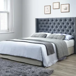 Tête De Lit Capitonnée - 170 Cm - Tissu - Gris - MASSIMO -Sominova Soldes Boutique tete de lit 308131