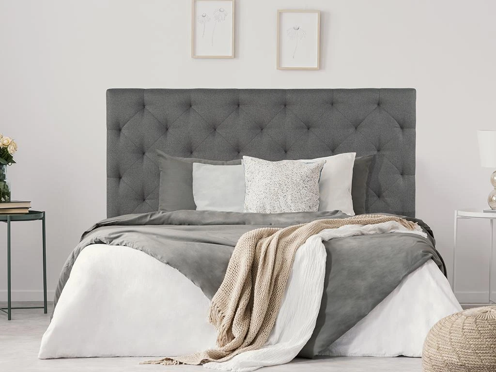 Tête De Lit Capitonnée NADRA - 170cm - Tissu - Gris 4 Tête De Lit Capitonnée NADRA - 170cm - Tissu - Gris – Image 2