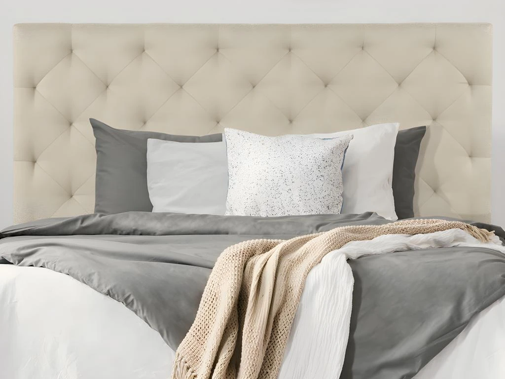 Tête De Lit Capitonnée NADRA - 150cm - Tissu - Beige 3 Tête De Lit Capitonnée NADRA - 150cm - Tissu - Beige