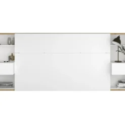 Tête De Lit Avec Chevets MISTA - 160 Cm - Blanc Et Chêne -Sominova Soldes Boutique tete de lit 425853