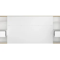 Tête De Lit Avec Chevets MISTA - 160 Cm - Blanc Et Chêne -Sominova Soldes Boutique tete de lit 425857