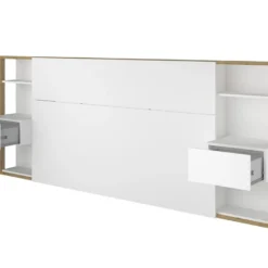 Tête De Lit Avec Chevets MISTA - 160 Cm - Blanc Et Chêne -Sominova Soldes Boutique tete de lit 425859