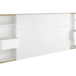 Tête De Lit Avec Chevets MISTA - 160 Cm - Blanc Et Chêne -Sominova Soldes Boutique tete de lit 425867