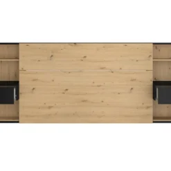 Tête De Lit Avec Chevets MISTA - 160 Cm - Chêne Et Noir -Sominova Soldes Boutique tete de lit 434583