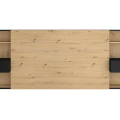 Tête De Lit Avec Chevets MISTA - 160 Cm - Chêne Et Noir -Sominova Soldes Boutique tete de lit 434585