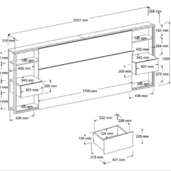 Tête De Lit Avec Chevets MISTA - 160 Cm - Chêne Et Noir -Sominova Soldes Boutique tete de lit 434611